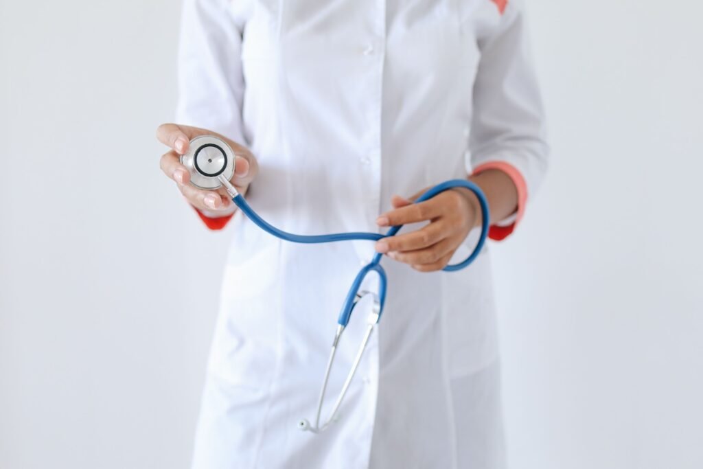 Professional doctor with a stethoscope, focusing on healthcare and medical services.